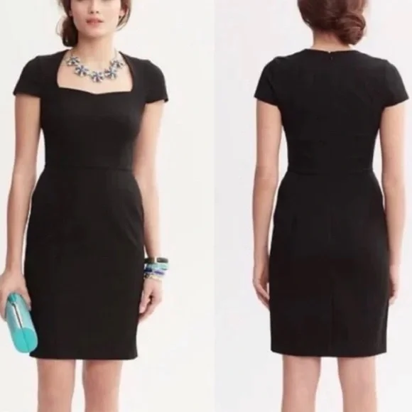 Banana Republic Petite Black Fitted Cap Sleeve Dress Banana Republic Petite Black Fitted Cap Sleeve Dress